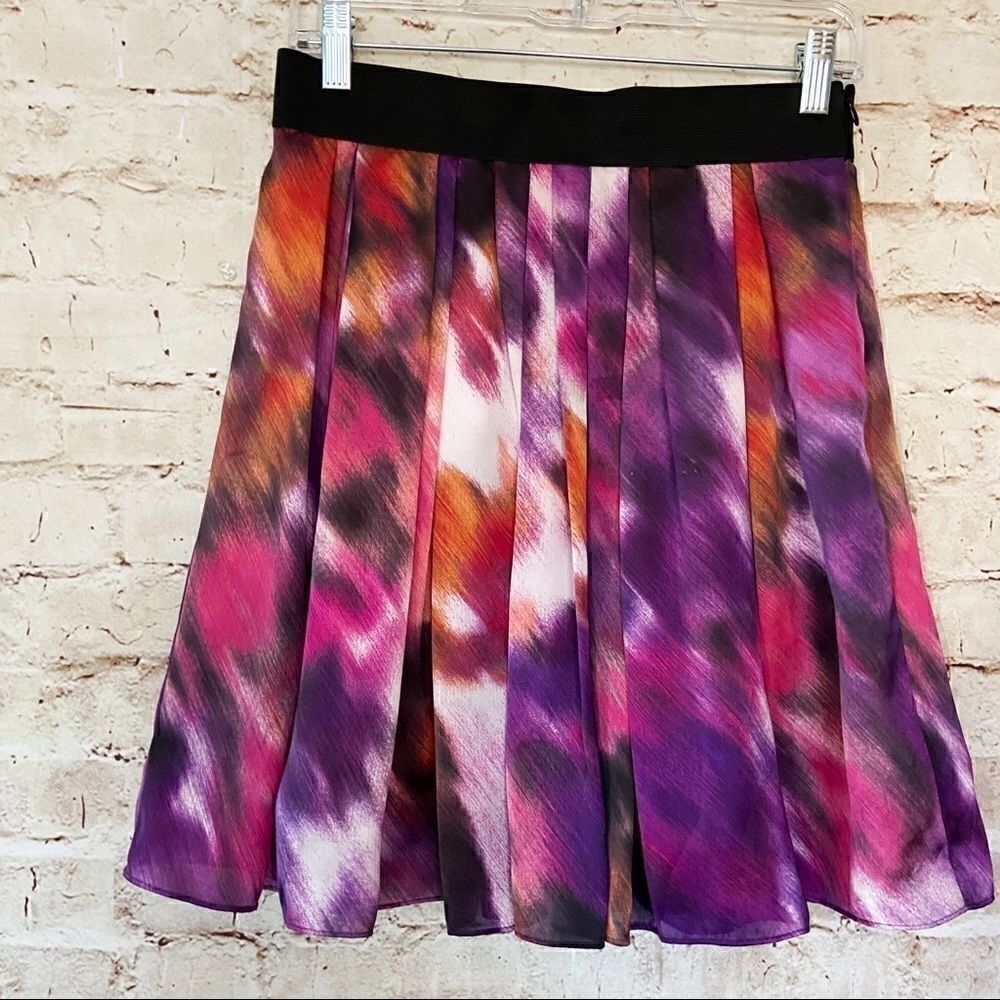 Vince Camuto watercolor satin skirt